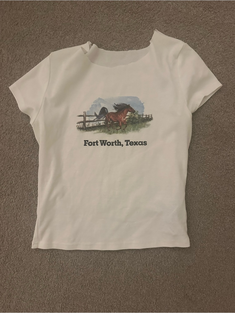 Brandy Melville White Tee with Horse Graphic